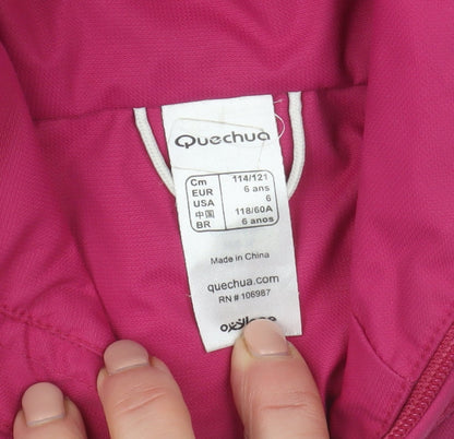 Girls UK Size 6 Years Quechua Pink Rain Coat
