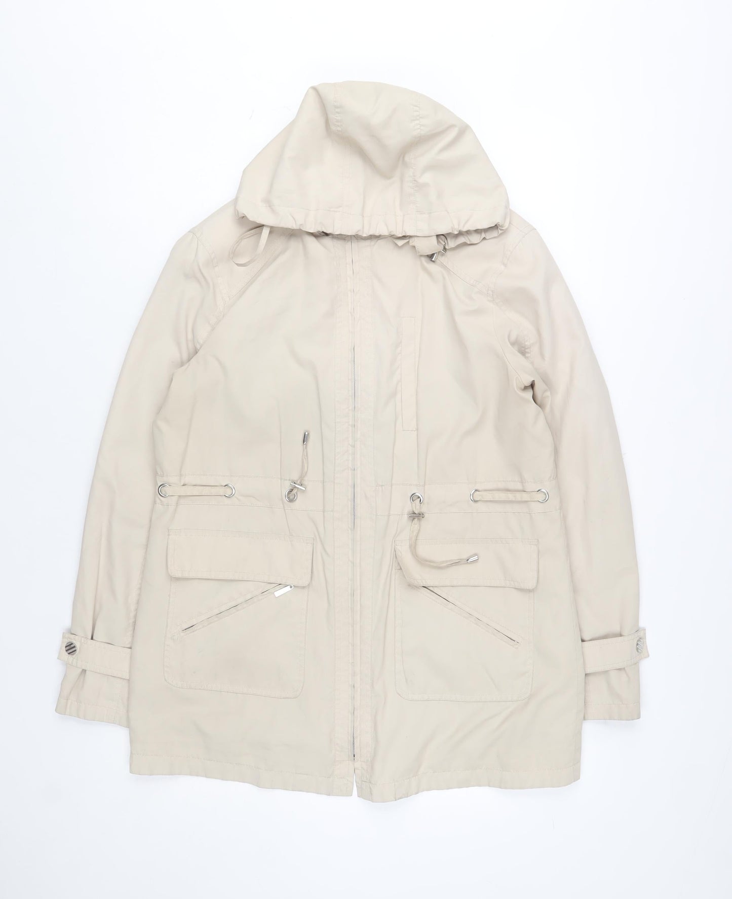 Womens UK Size 14 David Barry Beige Parka Coat