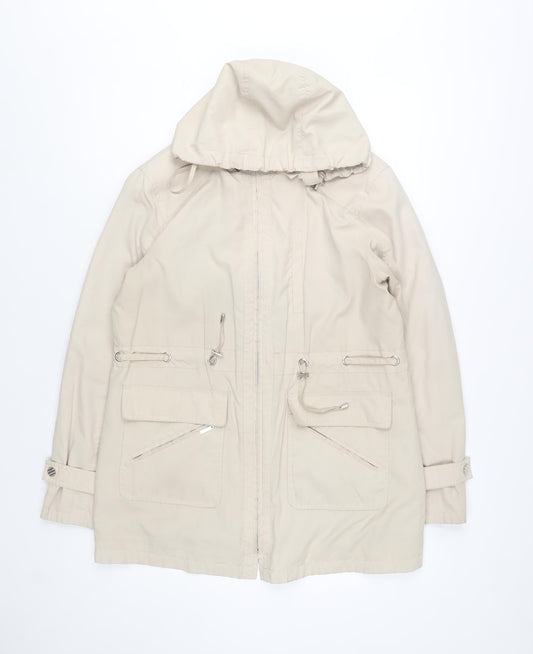 Womens UK Size 14 David Barry Beige Parka Coat
