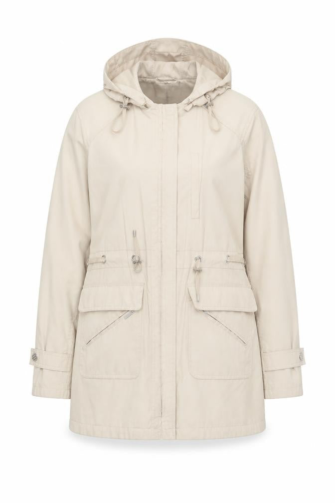 Womens UK Size 14 David Barry Beige Parka Coat