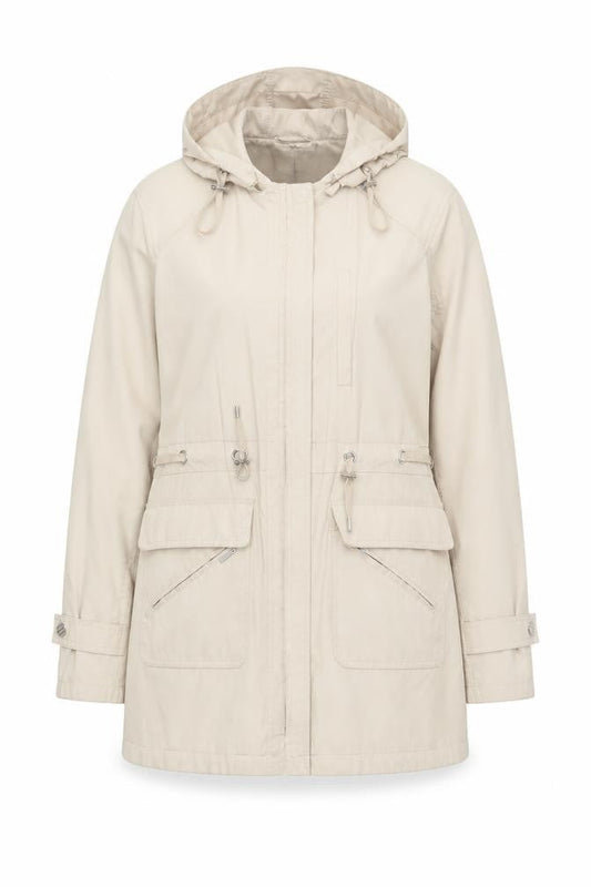 Womens UK Size 14 David Barry Beige Parka Coat