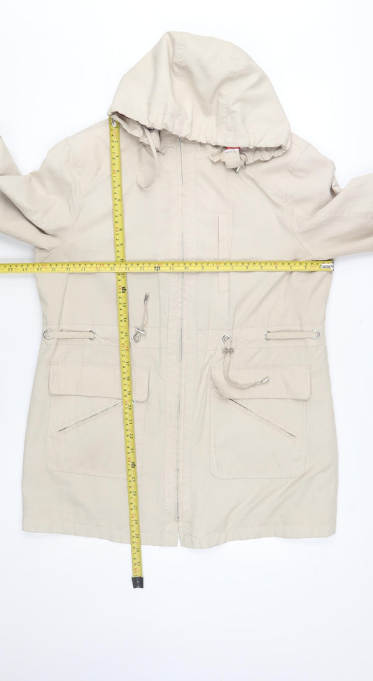 Womens UK Size 14 David Barry Beige Parka Coat