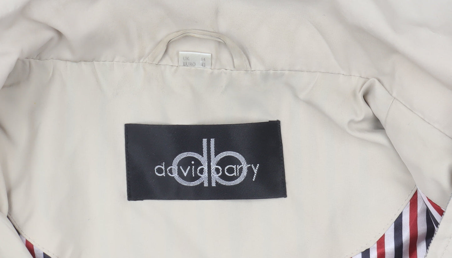 Womens UK Size 14 David Barry Beige Parka Coat