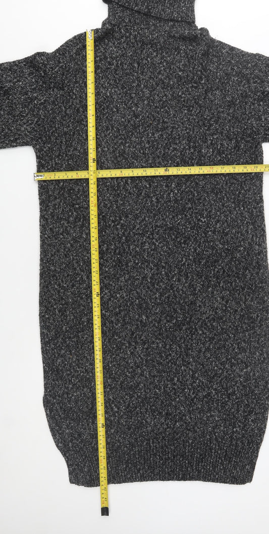 H&M Womens Grey Roll Neck Chunky Knit Jumper Size S