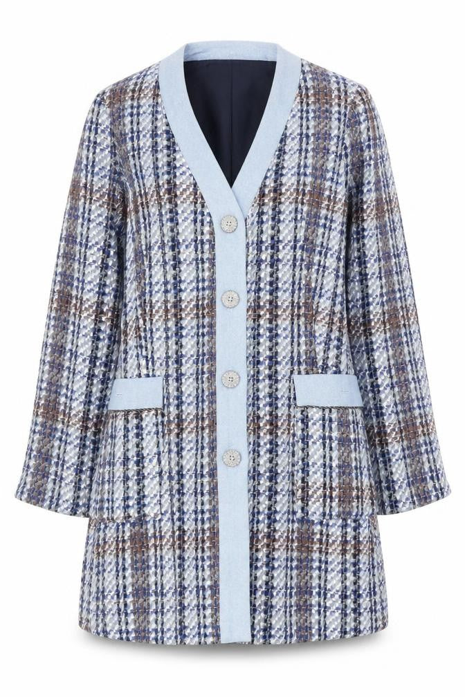 Womens UK Size XS Zara Blue Overcoat