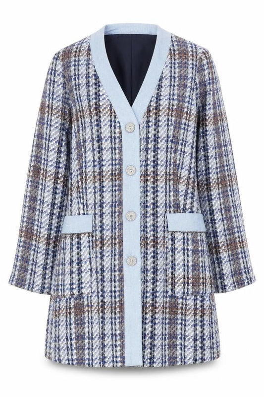Womens UK Size XS Zara Blue Overcoat