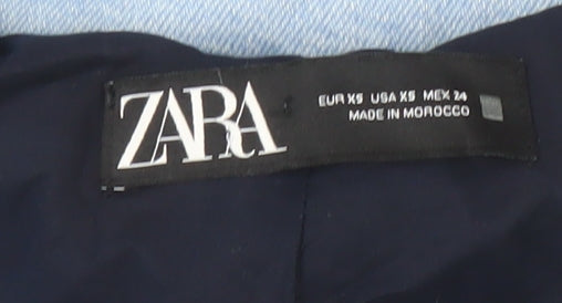 Womens UK Size XS Zara Blue Overcoat