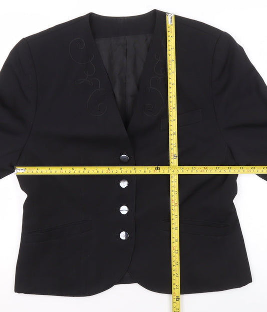 Womens UK Size 12 Betty Barclay Regular Black Blazer