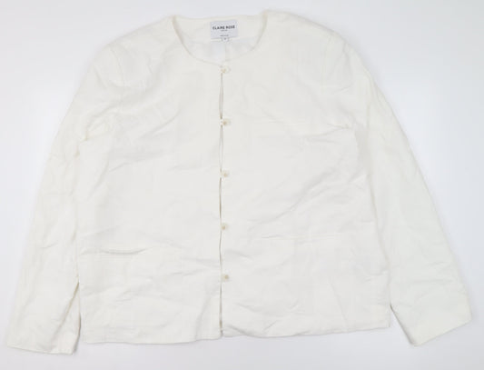 Womens UK Size 16 Claire Rose Regular White Blazer