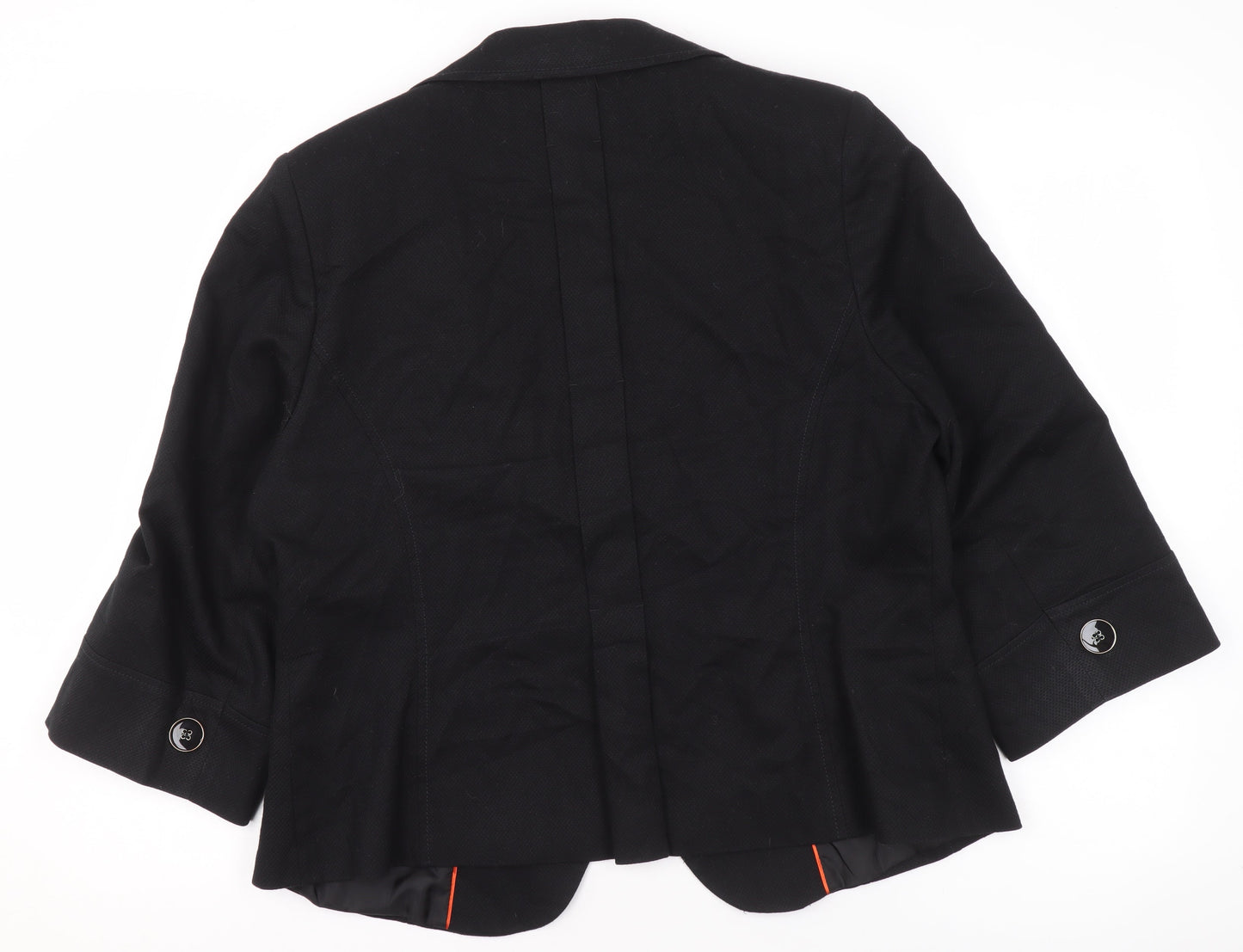 George Women's Black Blazer UK 18 Regular Fit One Button Lined Jacket