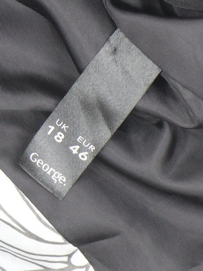 George Women's Black Blazer UK 18 Regular Fit One Button Lined Jacket