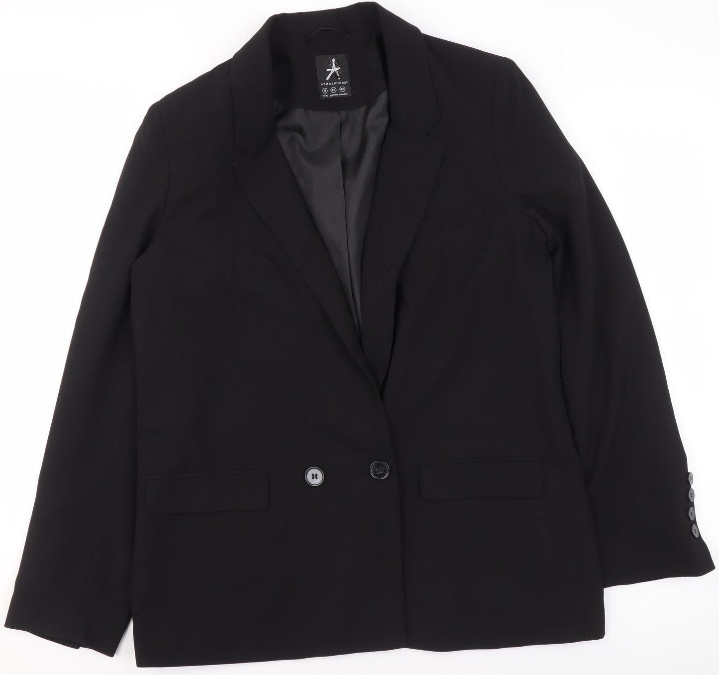 Atmosphere Women Black Size 14 Classic Single-Breasted Blazer
