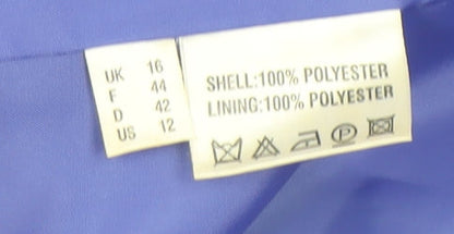 Jacques Vert Women Blue Size 16 Classic Single-Breasted Blazer