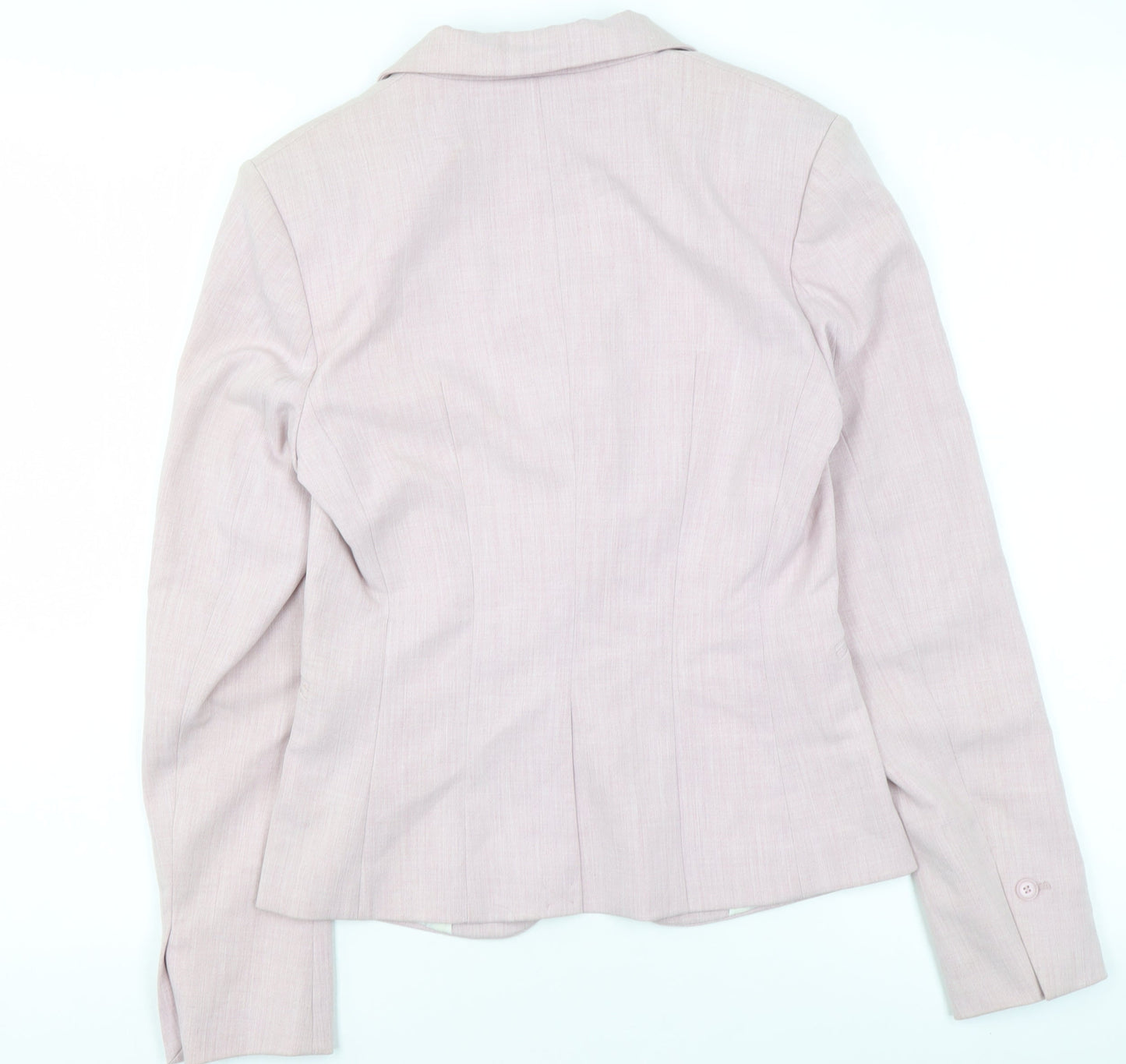 H&M Women's Pink Tailored Blazer UK 6 Single Breasted Slim Fit