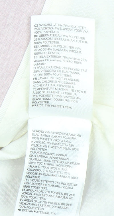 H&M Women's Pink Tailored Blazer UK 6 Single Breasted Slim Fit