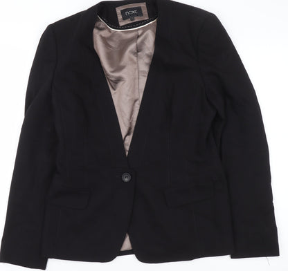 Next Women Black Size 12 Classic One-Button Blazer Jacket
