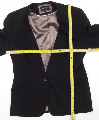 Next Women Black Size 12 Classic One-Button Blazer Jacket
