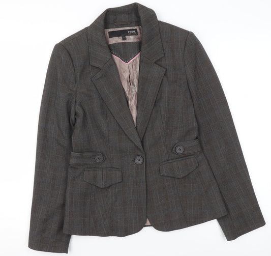 Next Petite Brown Check Tailored Blazer Size 8 Women’s Jacket