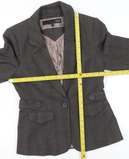 Next Petite Brown Check Tailored Blazer Size 8 Women’s Jacket