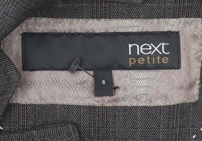 Next Petite Brown Check Tailored Blazer Size 8 Women’s Jacket