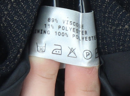 Klass Collection Women Black Pinstripe Blazer Size 16 Regular Fit Jacket