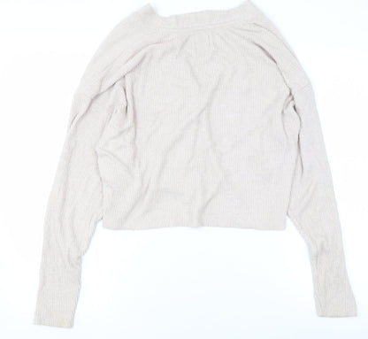 Womens UK Size S Pull & Bear Beige Cardigan Jumper