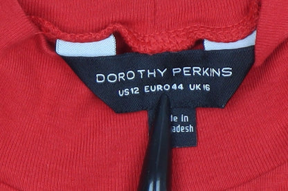 Womens UK Size 16 Dorothy Perkins Red Basic T-Shirt