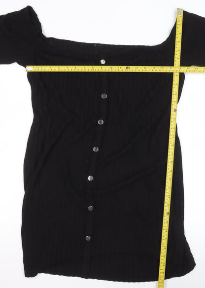 SHEIN Curve Women’s Black Off Shoulder Button Blouse 3XL