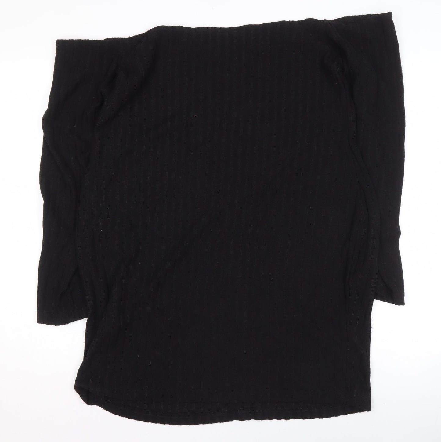 SHEIN Curve Women’s Black Off Shoulder Button Blouse 3XL