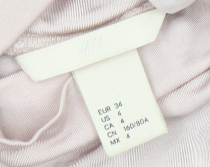 Womens UK Size 6 H&M Pink Basic T-Shirt