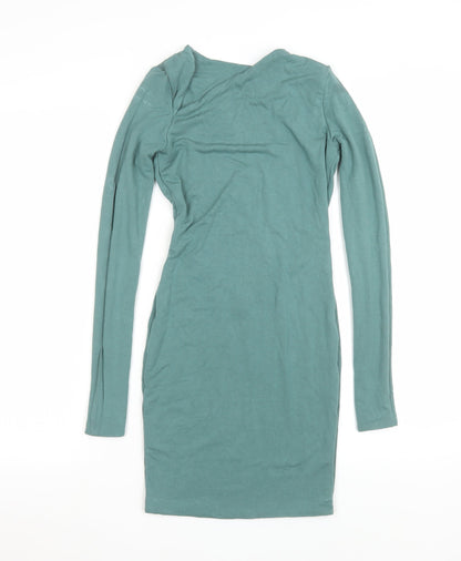 Oh Polly Women’s Green UK 6 Bodycon Long Sleeve Backless Dress