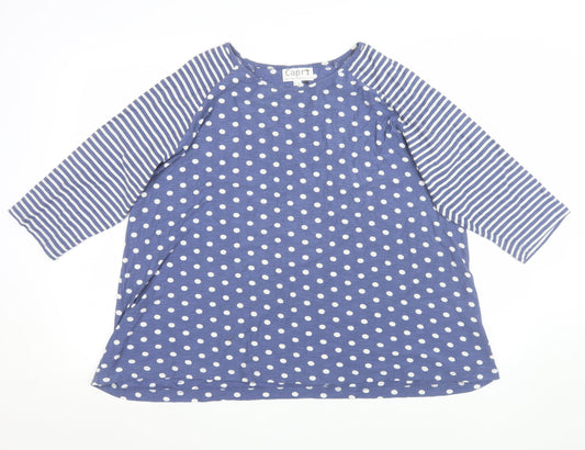 Womens UK Size S Capri Blue Basic T-Shirt