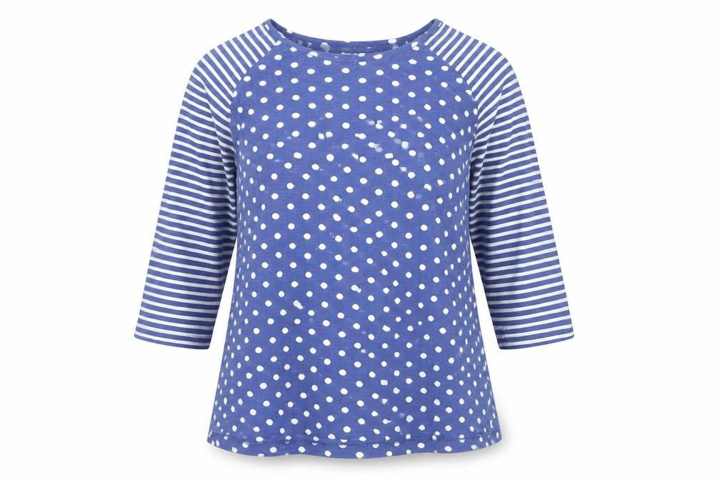 Womens UK Size S Capri Blue Basic T-Shirt