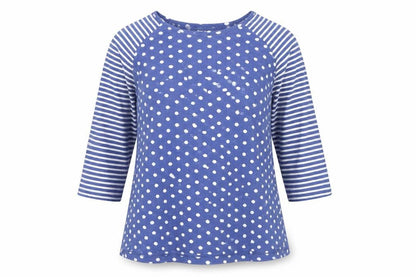 Womens UK Size S Capri Blue Basic T-Shirt