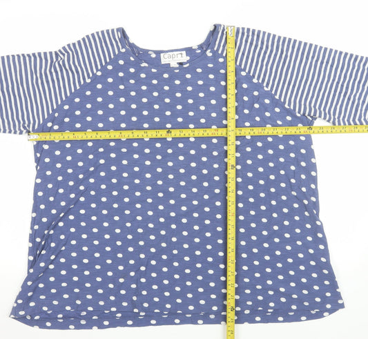 Womens UK Size S Capri Blue Basic T-Shirt