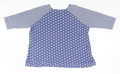 Womens UK Size S Capri Blue Basic T-Shirt