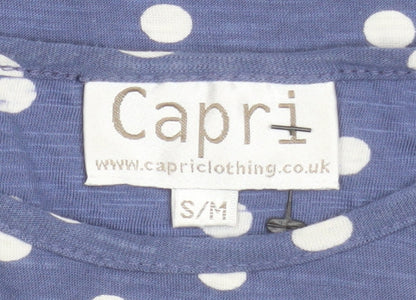 Womens UK Size S Capri Blue Basic T-Shirt