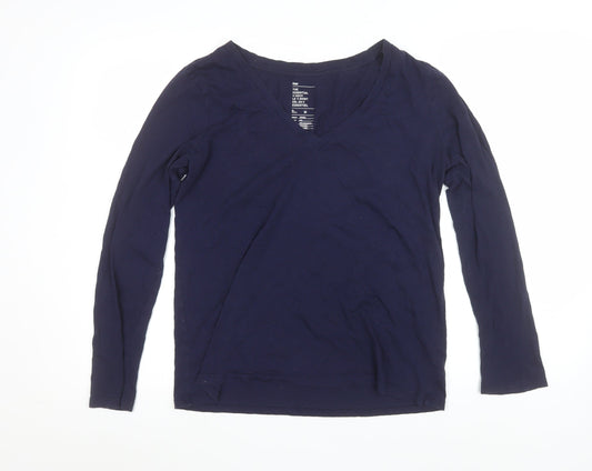 Gap Women’s Blue Long Sleeve V-Neck Cotton T-Shirt Size M