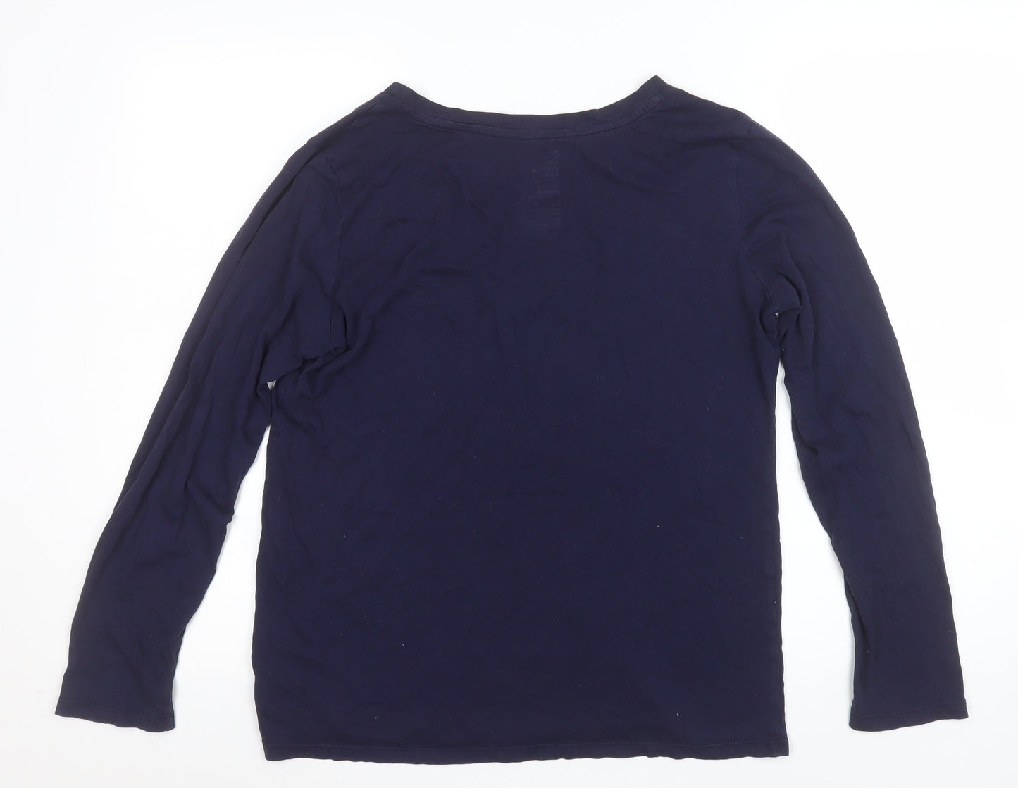 Gap Women’s Blue Long Sleeve V-Neck Cotton T-Shirt Size M