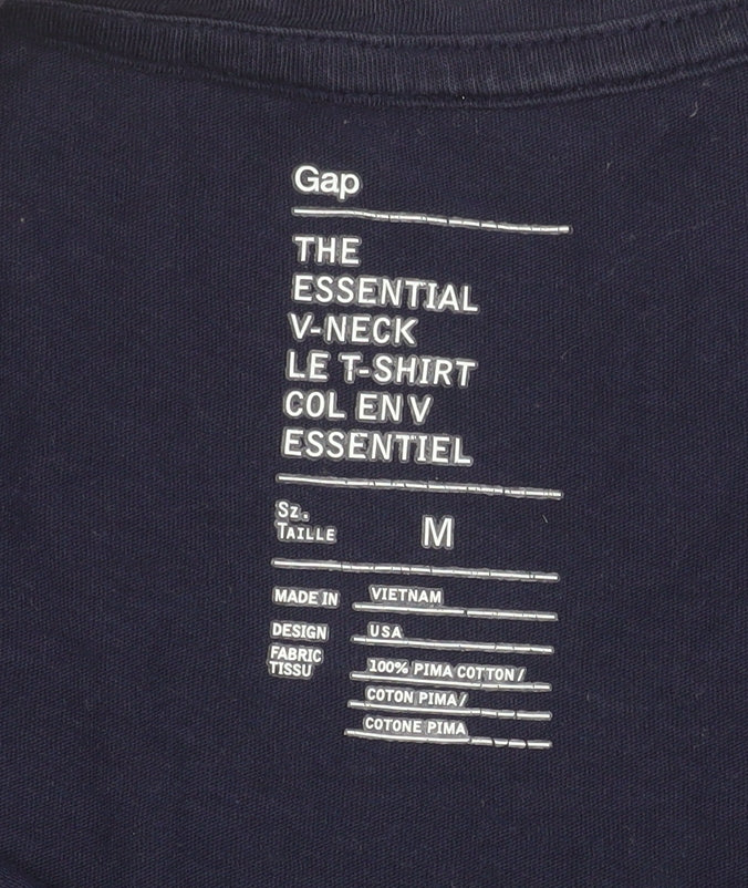 Gap Women’s Blue Long Sleeve V-Neck Cotton T-Shirt Size M