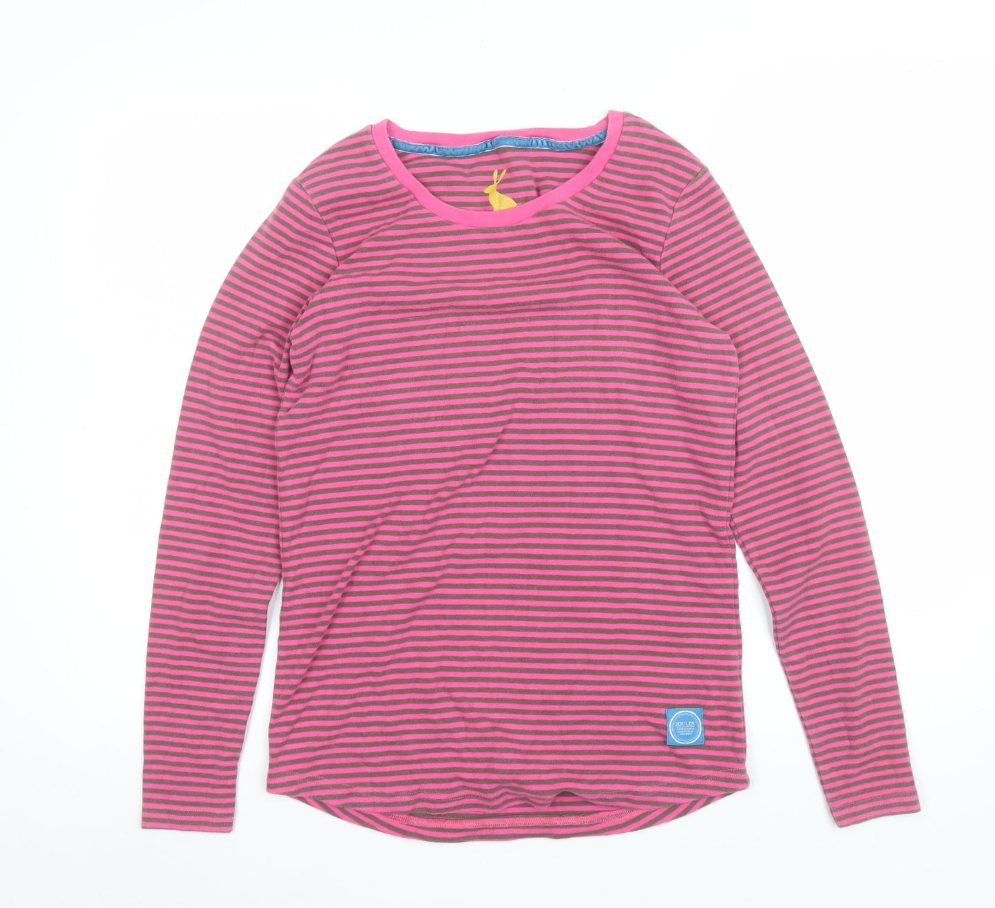 Joules Women’s Pink Striped Long Sleeve Jersey T-Shirt UK 16