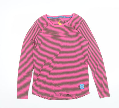 Joules Women’s Pink Striped Long Sleeve Jersey T-Shirt UK 16