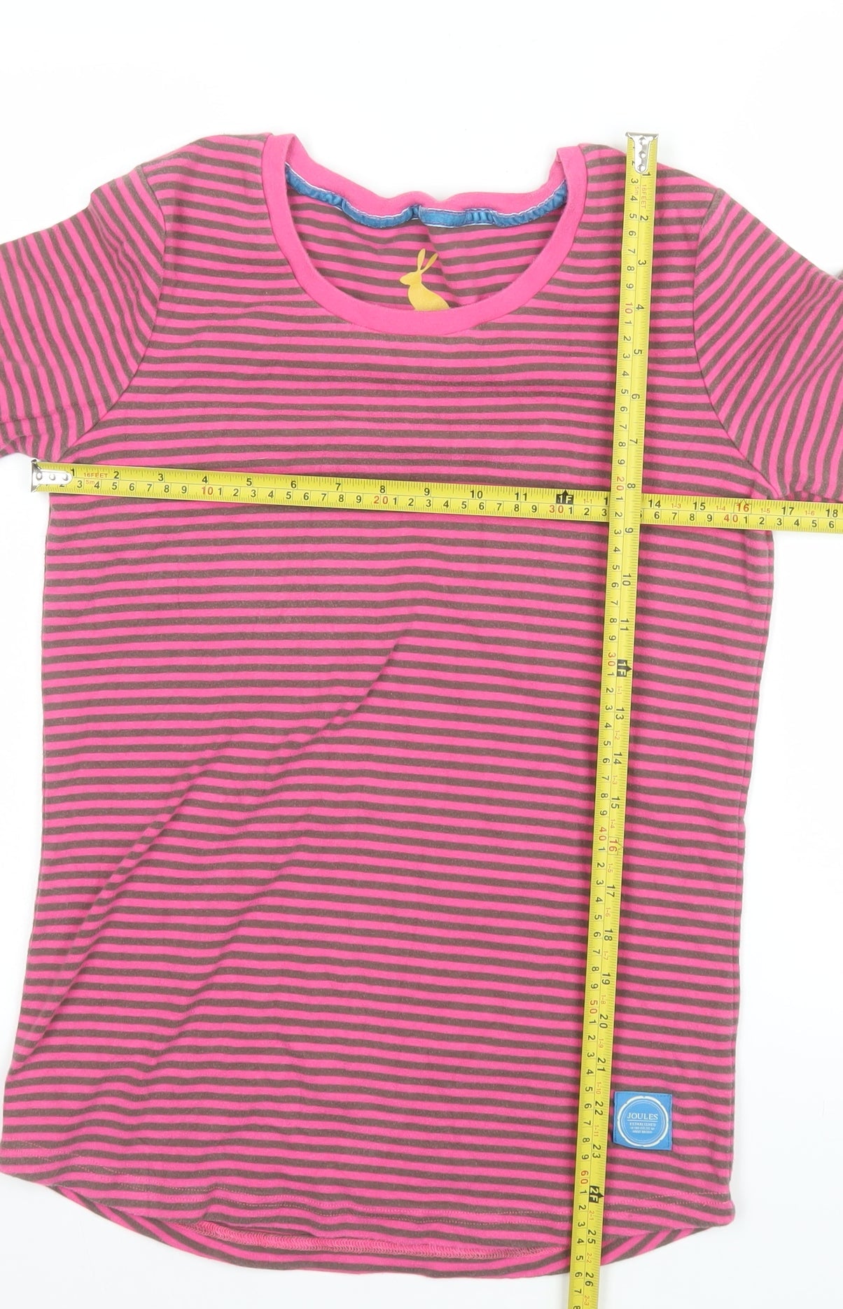 Joules Women’s Pink Striped Long Sleeve Jersey T-Shirt UK 16