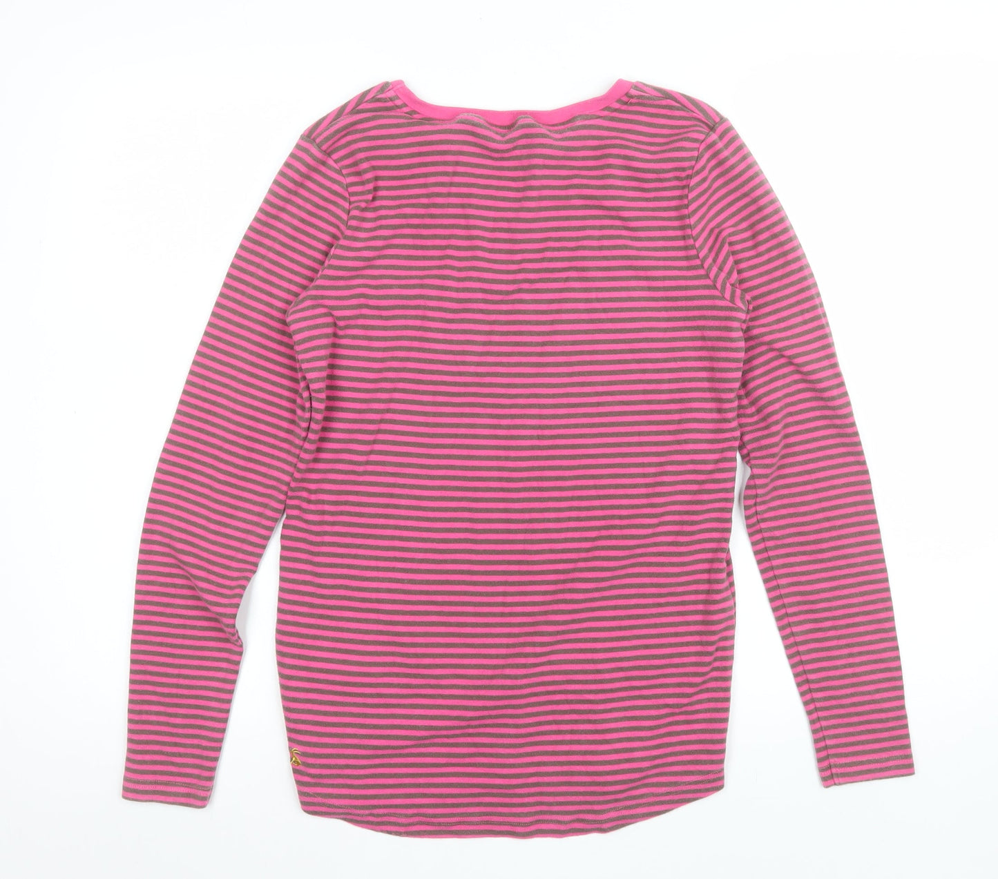 Joules Women’s Pink Striped Long Sleeve Jersey T-Shirt UK 16