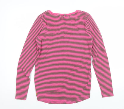 Joules Women’s Pink Striped Long Sleeve Jersey T-Shirt UK 16