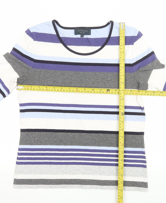 Womens UK Size M Viyella Multicoloured Basic T-Shirt