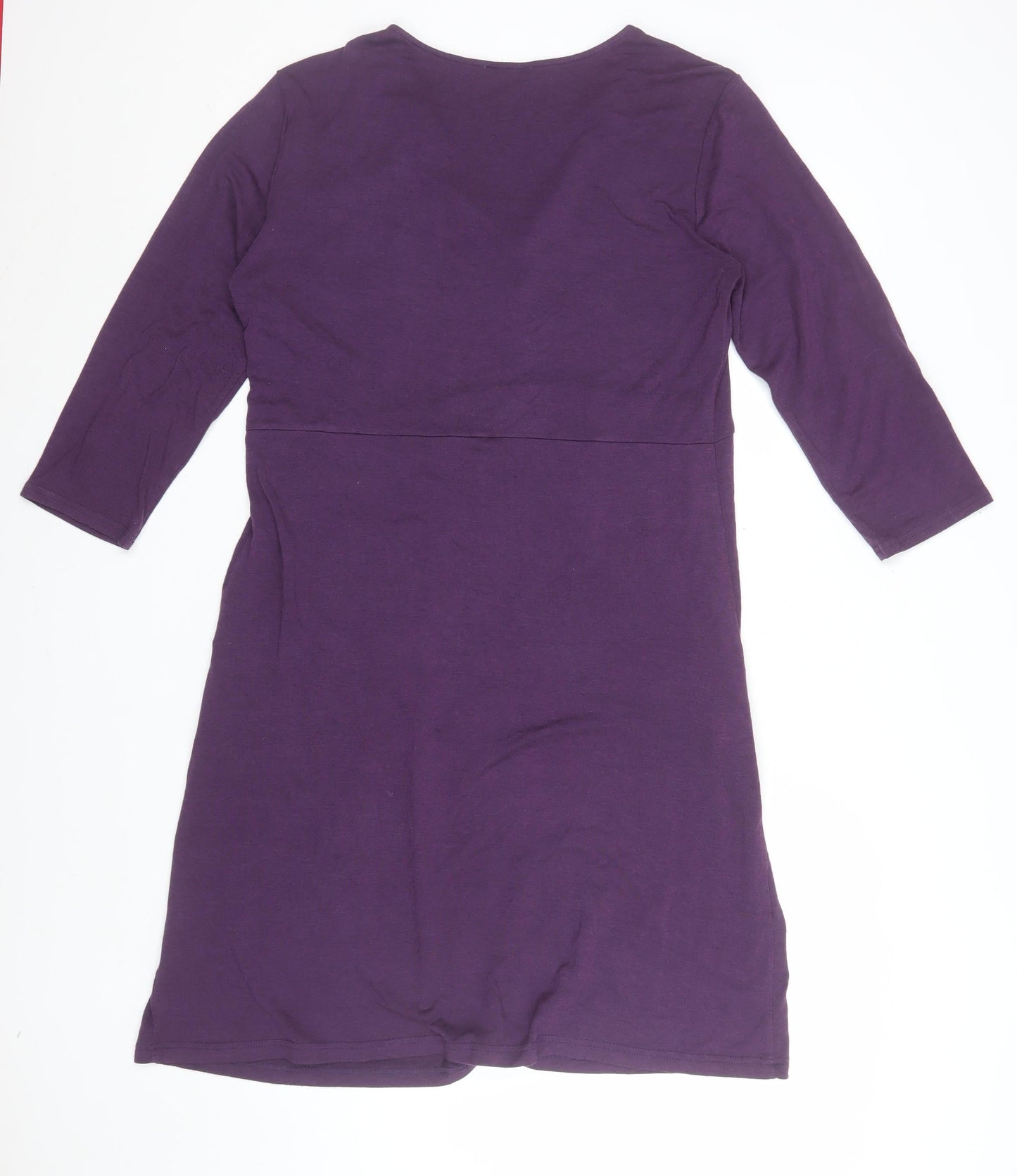 Kaliko Women's Purple Jersey V-Neck Knee Length Dress Size 6