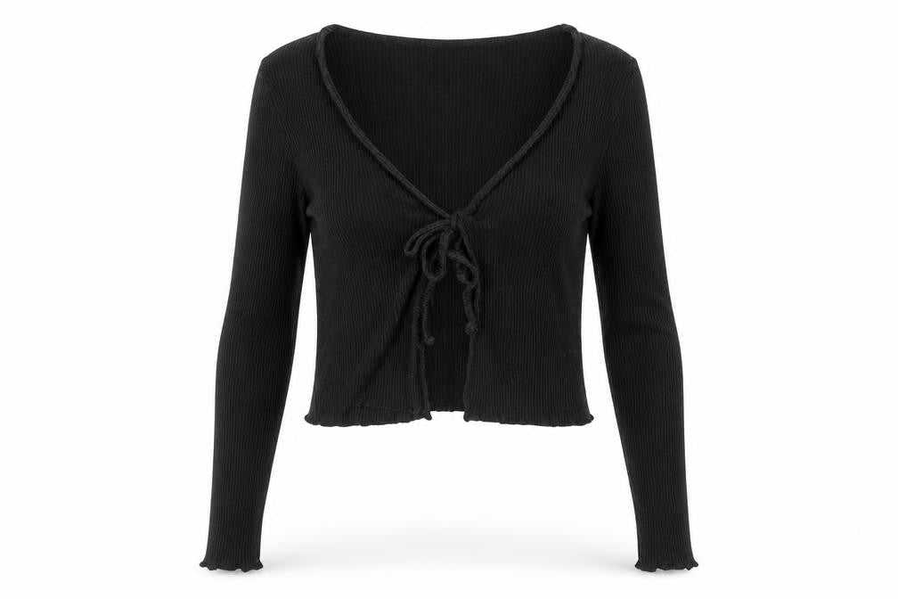 Womens UK Size XS Cotton:On Black Cropped Blouse