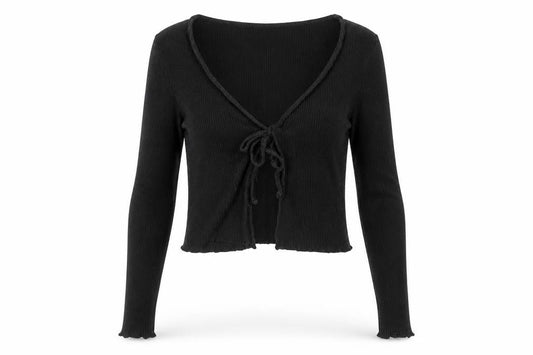 Womens UK Size XS Cotton:On Black Cropped Blouse