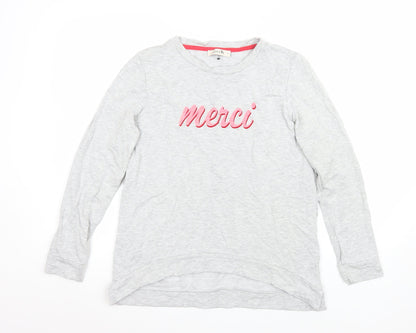 Oasis Womens Grey Merci Long Sleeve Casual T-Shirt Size M